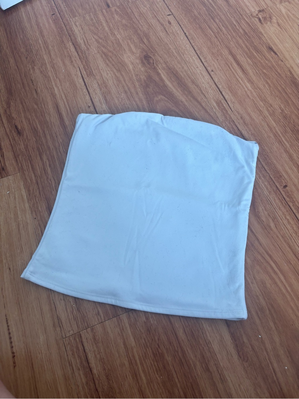 Garage White Strapless Tube Crop Top